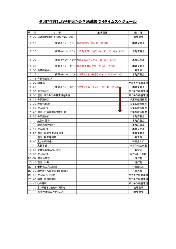 R7しねり弁天タイムスケジュールのサムネイル